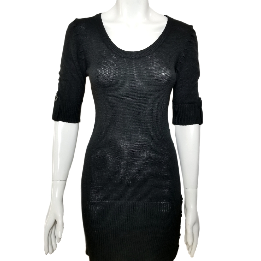 Sweater dress black 3/4 sleeve